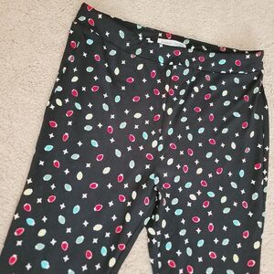 2/$20 NWT Celebrate Together Holiday Print High-Rise Printed Flare-Leg Pants L
